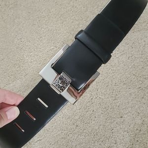 Anne Klein wide black belt w/ silver tone buckle